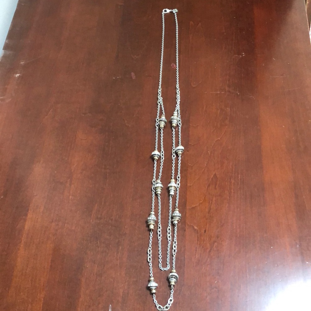 Long double strand necklace
